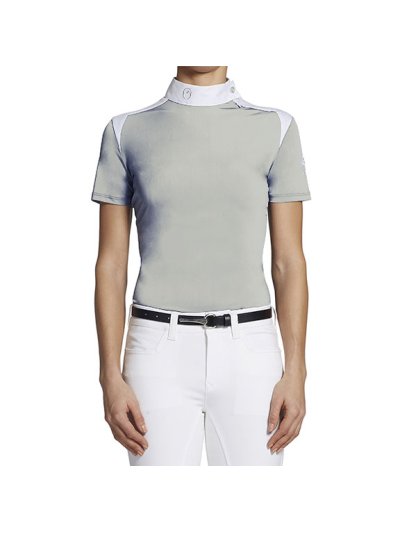 Polo gris clair à manches courtes de concours pour femme - Saikai - Vestrum