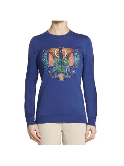 Pull bleu en maille fin pour femme modèle Eindhoven - Vestrum