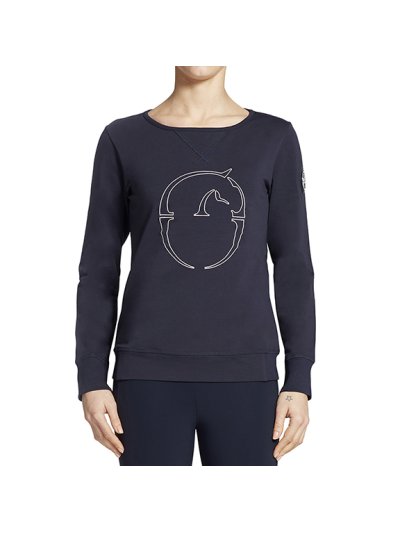 Pull bleu marine avec logo pour femme modèle Siviglia - Vestrum