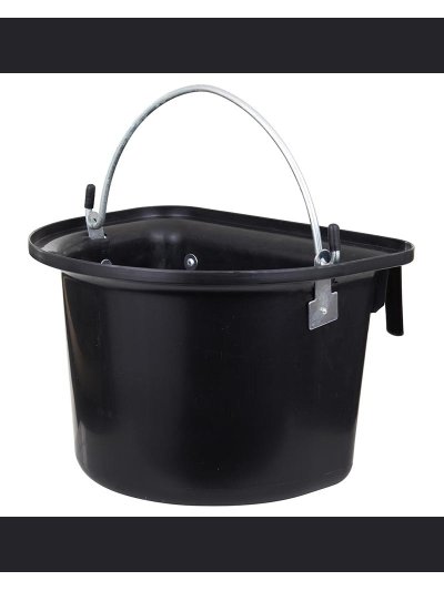 Comedero portátil para caballo con asa color negro - Premiere