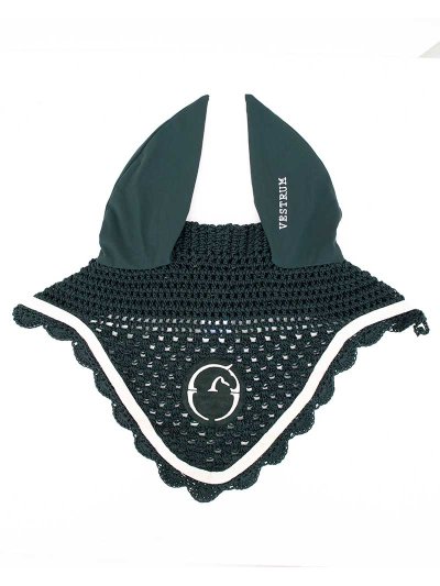 Bonnet vert foncé avec oreilles élastiques pour cheval - Leeds - Vestrum
