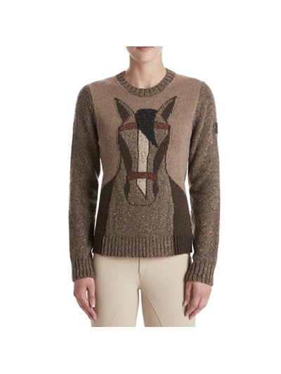 Pull marron en maille épais pour femme modèle Binche - Vestrum