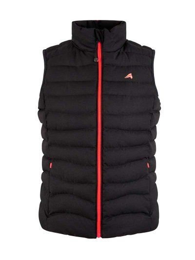 Gilet noir et orange fosforito matelassé pour femme - Lina - euro-star