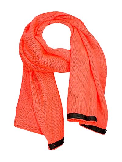Écharpe en maille corail/orange fosforito - Irises - Euro-Star