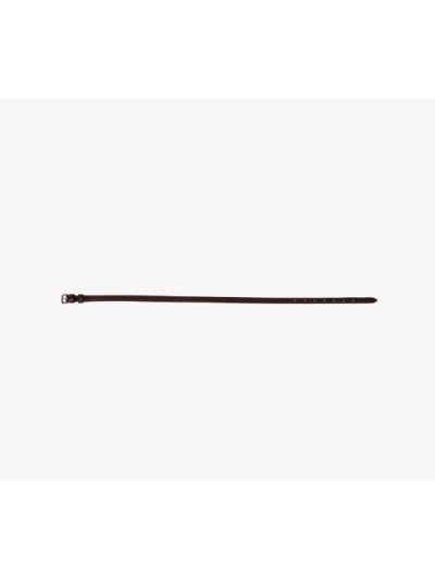 Muserolle bouche-fermée en cuir marron de 1,3 cm de large pour cheval - QHP