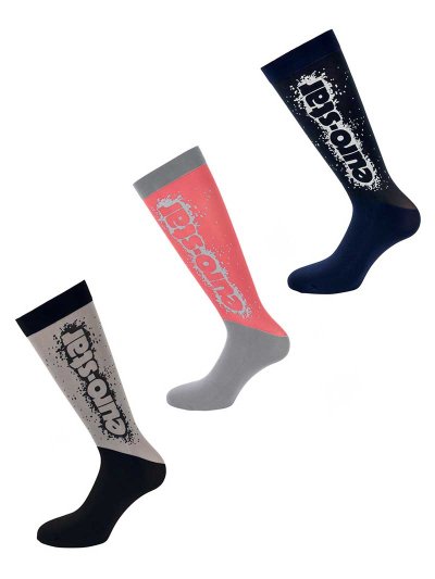 Pack de 3 Chaussettes hautes tipo maille (rouge teja, bleu marine et gris) - Airbush - Euro-Star