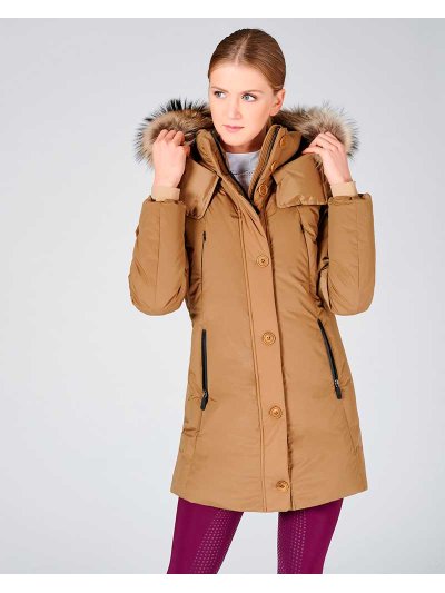Parca matelassée imperméable et coupe-vent kaki avec capuche pour femme - Minneapolis - Vestrum