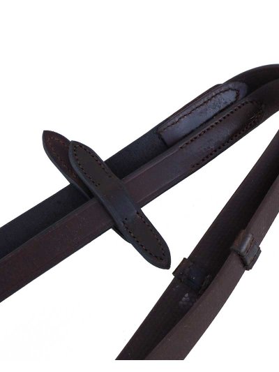 Rênes en cuir caoutchouté avec cordelettes marron de 16mm pour cheval - Waldhausen - imagen 2