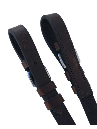 Rênes en cuir caoutchouté avec cordelettes marron de 16mm pour cheval - Waldhausen - imagen 4