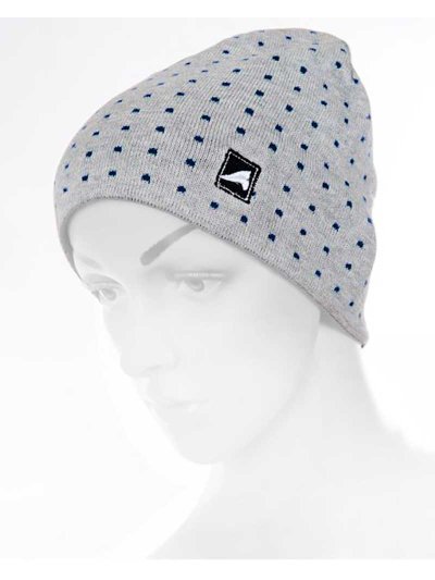 Bonnet fin en maille gris avec pois bleu marine - Iris - Euro-Star