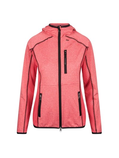 Veste corail avec capuche et détails en gris pour femme Rabea - Euro-Star