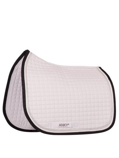 Tapis de dressage blanc à bord noir (white/black) pour cheval - Anky