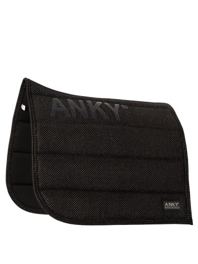 Tapis de dressage noir (zwart) à pois argentés pour cheval - Anky
