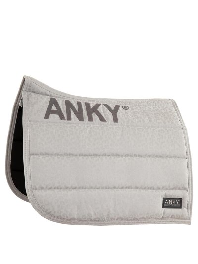 Tapis de dressage gris/argenté (limestone) avec imprimé animal effet brillant pour cheval (full) - Anky