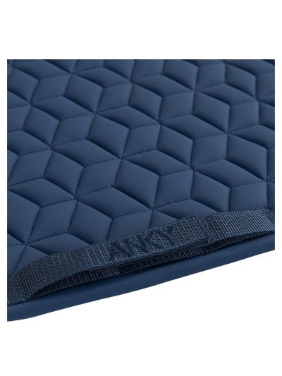 Navy blue dressage saddle pad (Insignia Blue) with silver metal bead detail on the back for horses - Anky - imagen 2