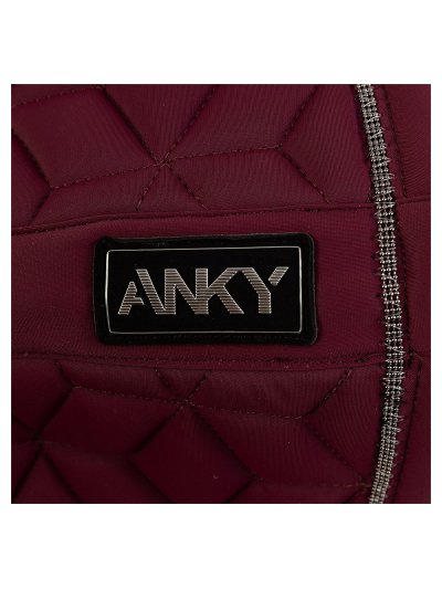 Burgundy (Windsor Wine) dressage saddle pad with silver bead detailing on the back for horses - Anky - imagen 3