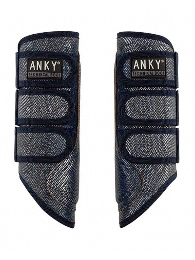 Lot de 2 protections bleu marine (dark navy) avec imprimé animal argenté - Anky