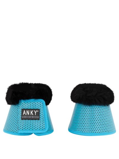 Lot de 2 cloches bleu ciel (lagoon) avec mouton noir - Anky