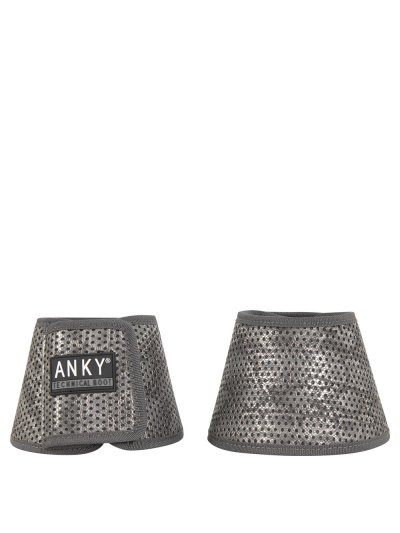 Lot de 2 cloches gris (slate blue) avec imprimé animal argenté et effet paillettes - Anky