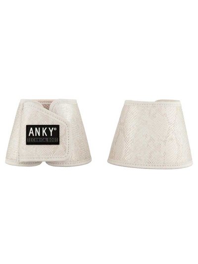 Lot de 2 cloches crème (frosted almond) avec imprimé animal argenté - Anky