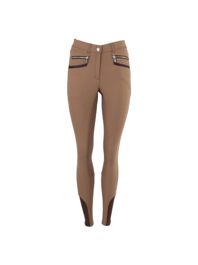 Pantalon d'équitation marron (Mystic) à fond intégral pour fille - Anky