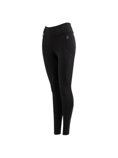 Leggings d'équitation noir (black) avec grip à fond intégral pour femme - Anky