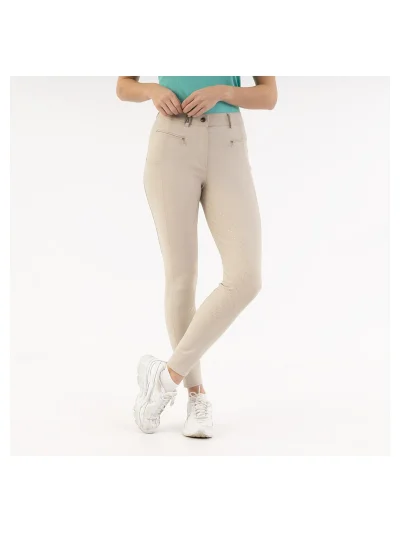 Pantalón de montar Clarity full grip beige (Island Fossil) para mujer - Anky