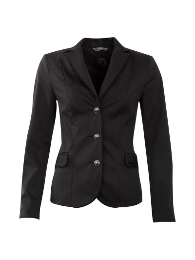 Veste de compétition noire (zwart) à col Alcantara bleu marine pour femme - Anky