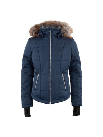 Manteau matelassé bleu marine (ink blue) avec capuche pour fille - Anky