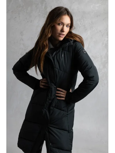 Long puffer coat in green (Forest River) for women - Anky - imagen 2
