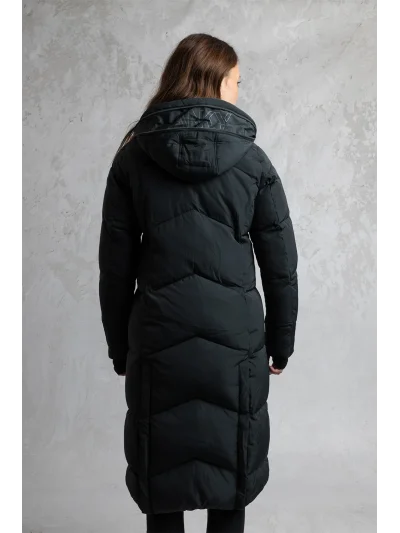 Long puffer coat in green (Forest River) for women - Anky - imagen 3
