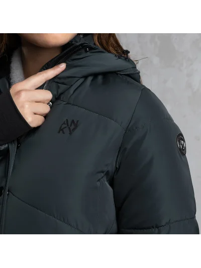 Long puffer coat in green (Forest River) for women - Anky - imagen 4