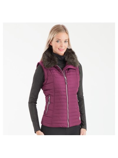 Gilet matelassé violeta (hummingbird) avec col en fourrure synthétique pour femme - Anky