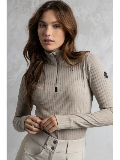 Long-sleeve jumper in cream (Nacreous) for women - Anky