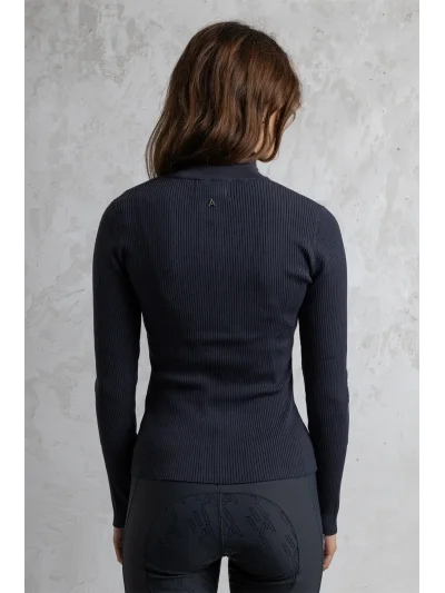 Zip cardigan in navy (Inkwell) for women - Anky - imagen 2