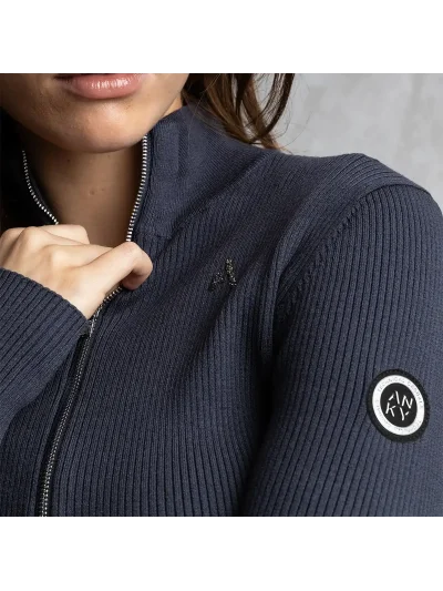 Zip cardigan in navy (Inkwell) for women - Anky - imagen 3