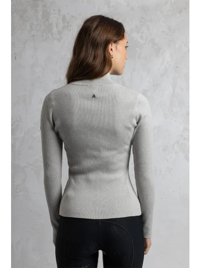 Zip cardigan in cream (Nacreous) for women - Anky - imagen 3