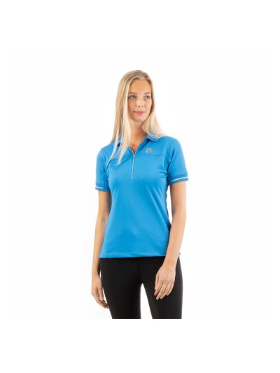 Polo en piqué technique à manches courtes bleu (brilliant blue) pour femme - Anky