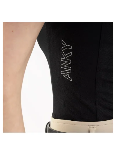 Sleeveless polo shirt in black (Black) for women - Anky - imagen 3