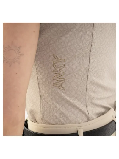 Sleeveless polo shirt in beige (Island Fossil) for women - Anky - imagen 3
