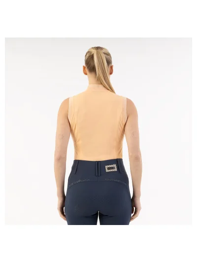 Sleeveless polo shirt in peach (Peach Fuzz) for women - Anky - imagen 2