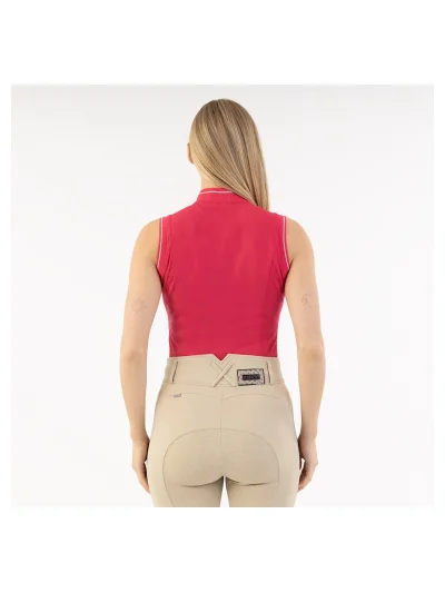Sleeveless polo shirt in fuchsia (Innuendo) for women - Anky - imagen 2