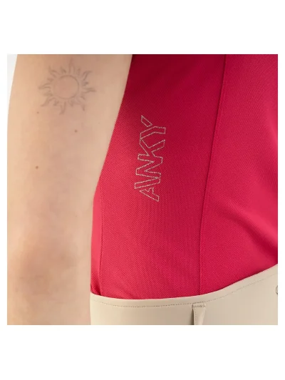 Sleeveless polo shirt in fuchsia (Innuendo) for women - Anky - imagen 3