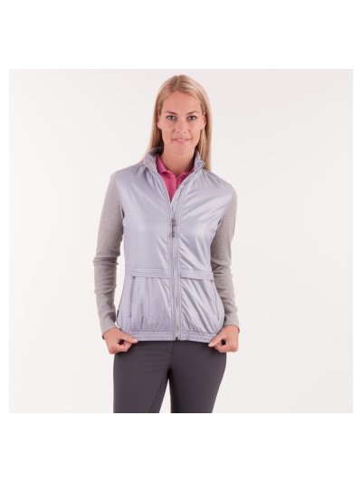 Veste argentée et gris à col haut pour femme - Anky