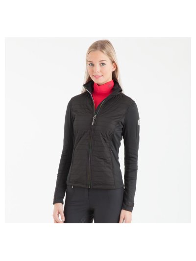 Veste d'entraînement polaire noire (black bird) avec fermeture éclair arco iris pour femme - Anky