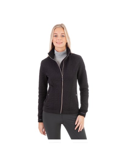 Sweat noire (black sea) avec tissu gravure pour femme - Anky