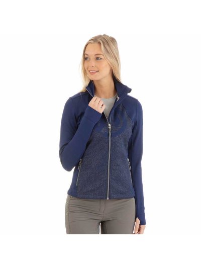 Veste polaire d'entraînement bleu marine (dark blue) à paillettes argentée pour femme - Anky