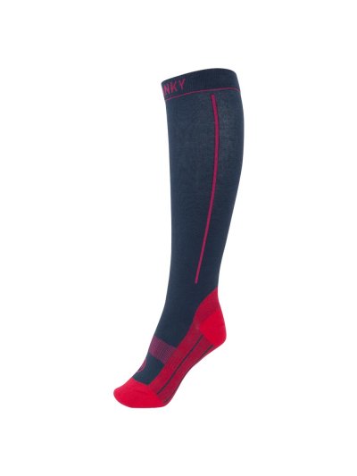 Chaussettes hautes bleu marine (blue bird) et fuchsia - Anky