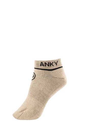 Socquettes beige effet paillettes dorée (gold) - Anky