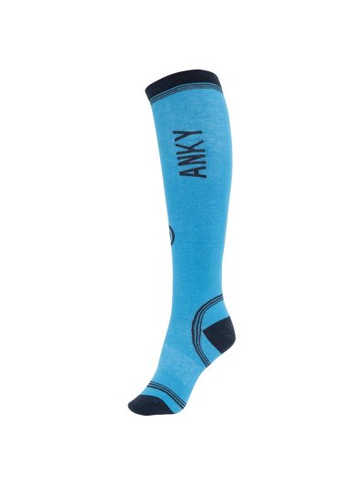 Chaussettes techniques bleu (brilliant blue) avec détails en bleu marine - Anky